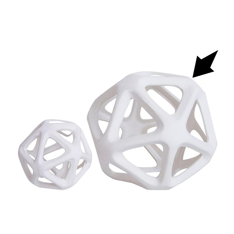 White Geometric Ceramic Ball Decoration-A Fa-D2114A