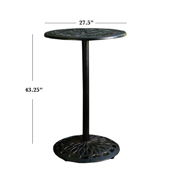 Santa Maria Outdoor Cast Aluminum Round Bar Table (ONLY) by Christopher Knight Home