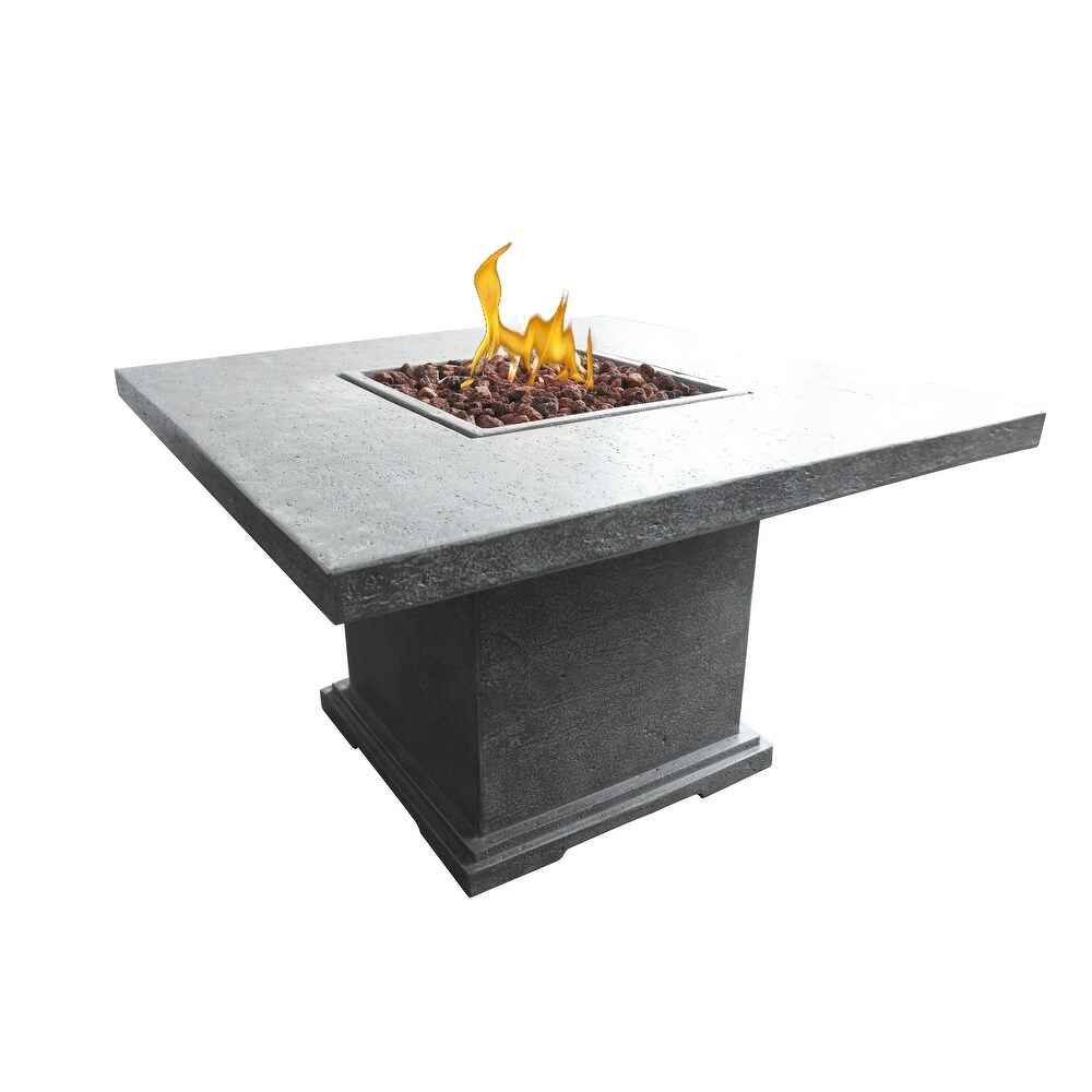 Elementi Birmingham Concrete Dining Table Fire Pit Propane 45 000 BTU