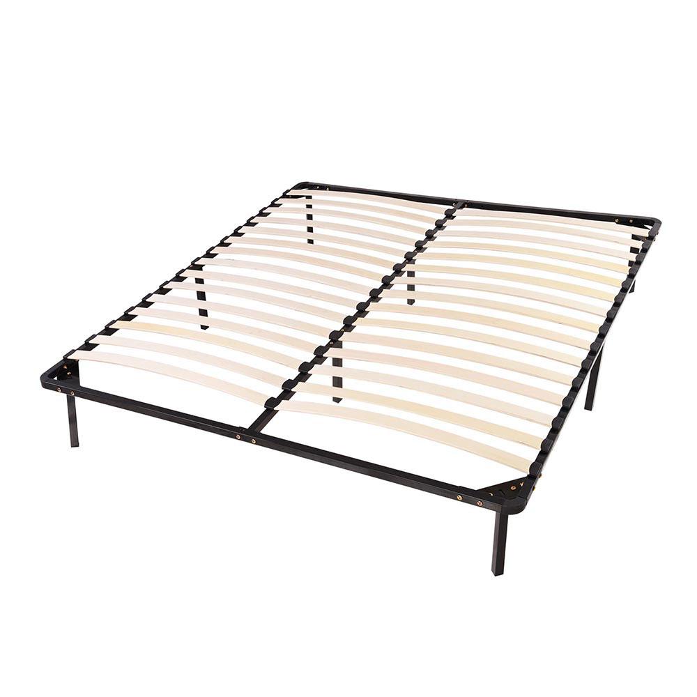 Yescom Queen 14 in High Bed Frame Wood Slat & Metal Platform