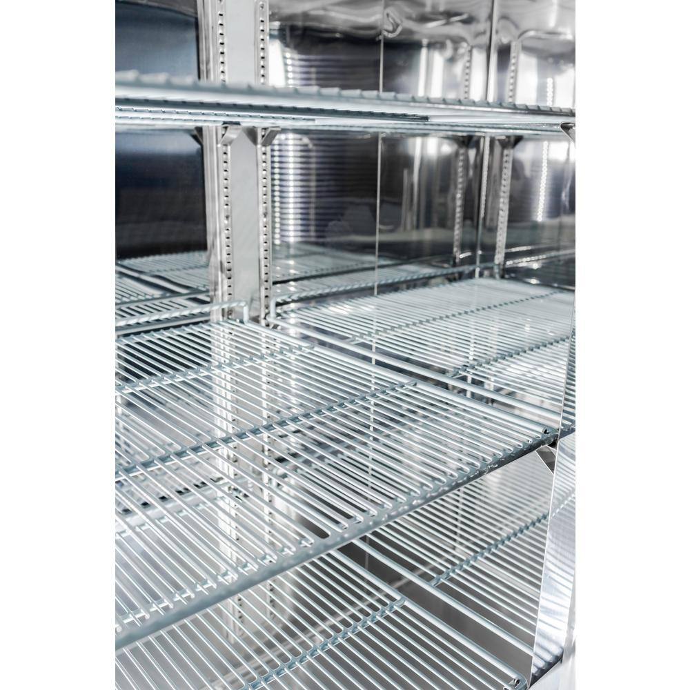 SABA 47 cu. ft. Two Glass Door Commercial Reach In Upright Freezer in Stainless Steel S-47FG