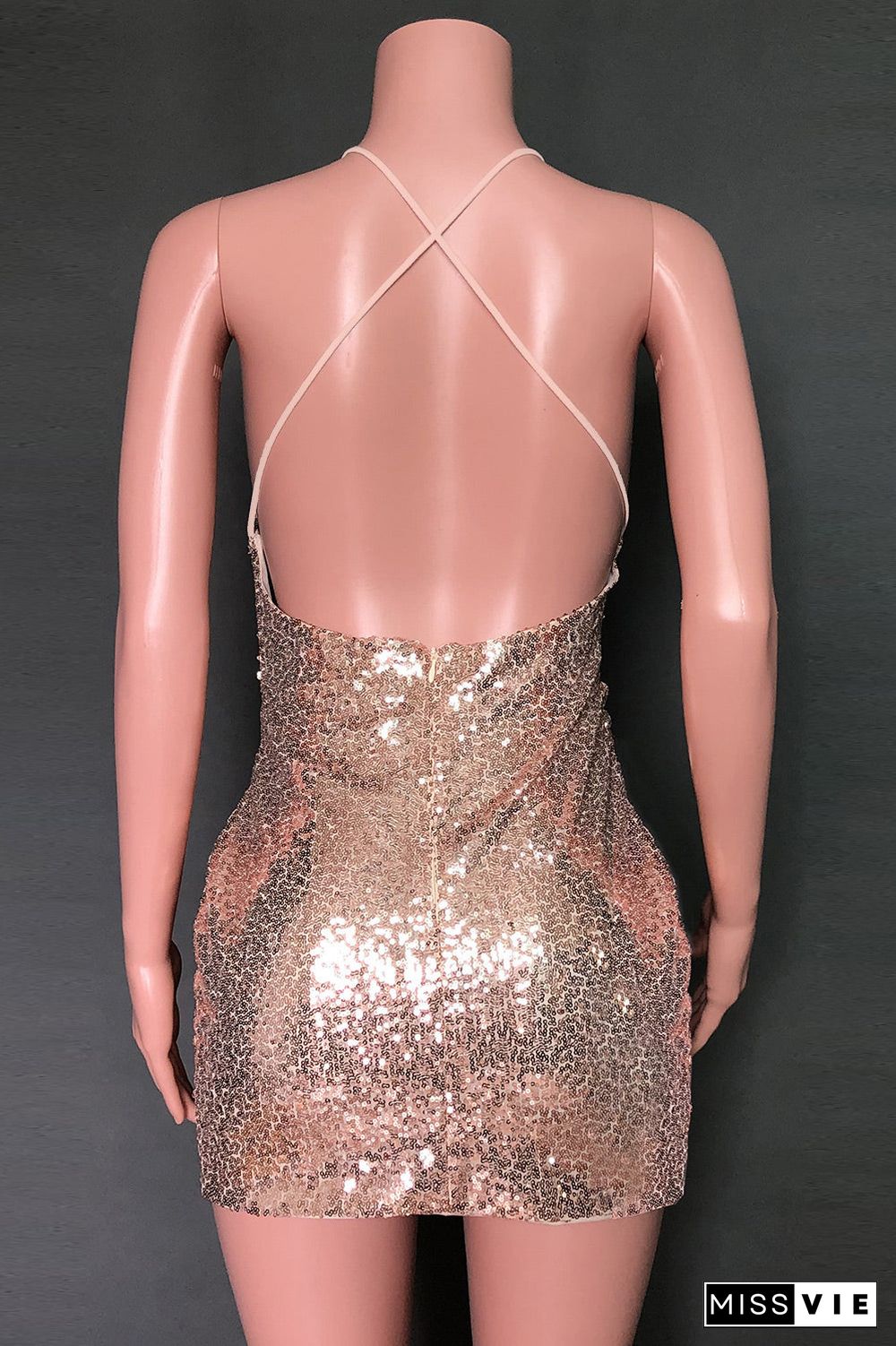 Sexy Mini Gold Sequins Party Dress