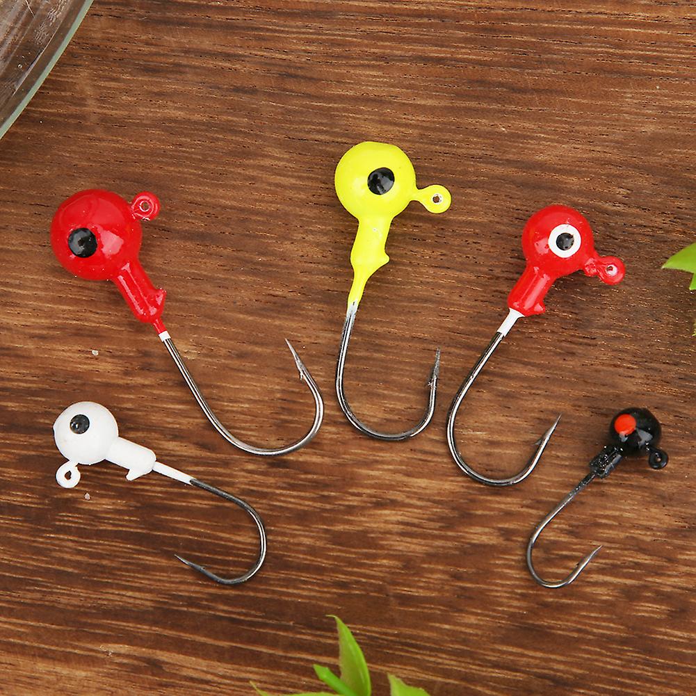 50pcs Fish Lure Hook Set With Barbed Fishing Tack 2g 3.5g 5g 7g 10g Bright Color