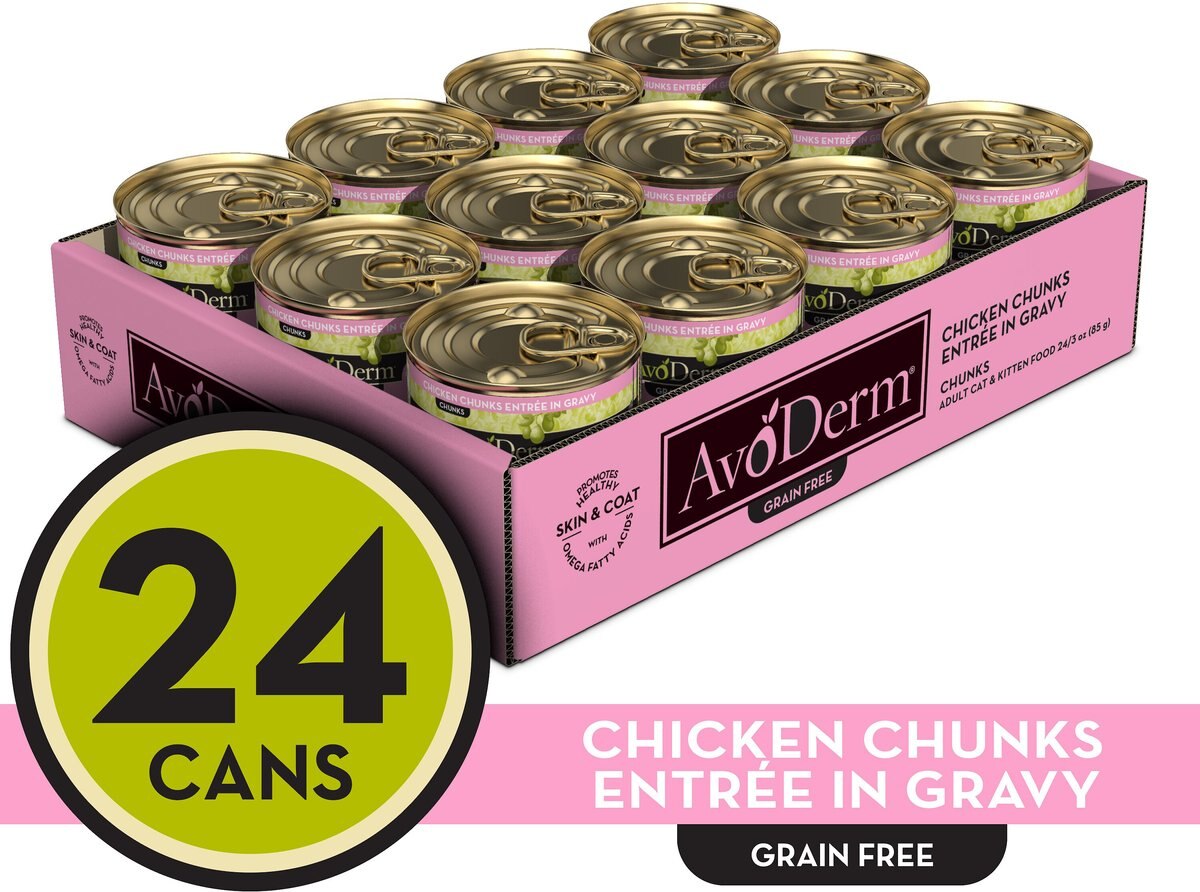 AvoDerm Natural Grain-Free Chicken Chunks Entree in Gravy Canned Cat Food