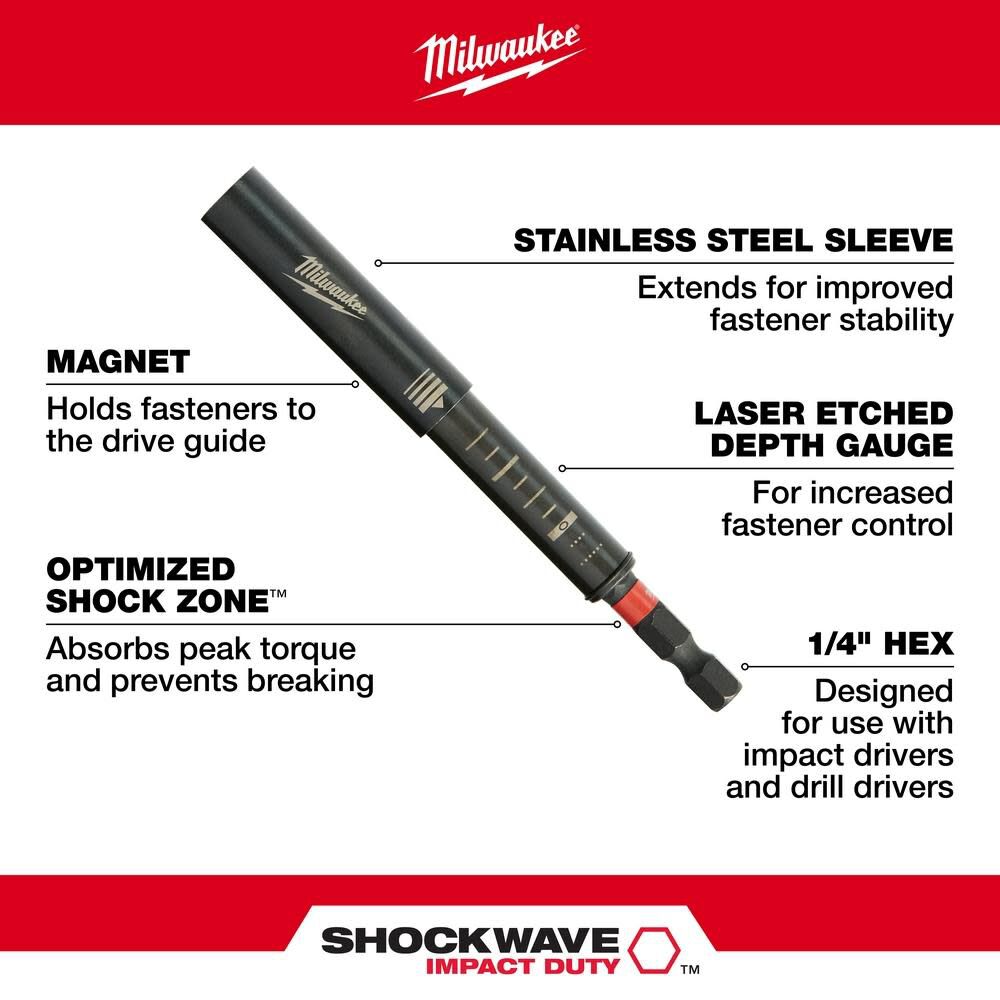 Milwaukee SHOCKWAVE 6 In. Impact Magnetic Drive Guide 48-32-4517 from Milwaukee