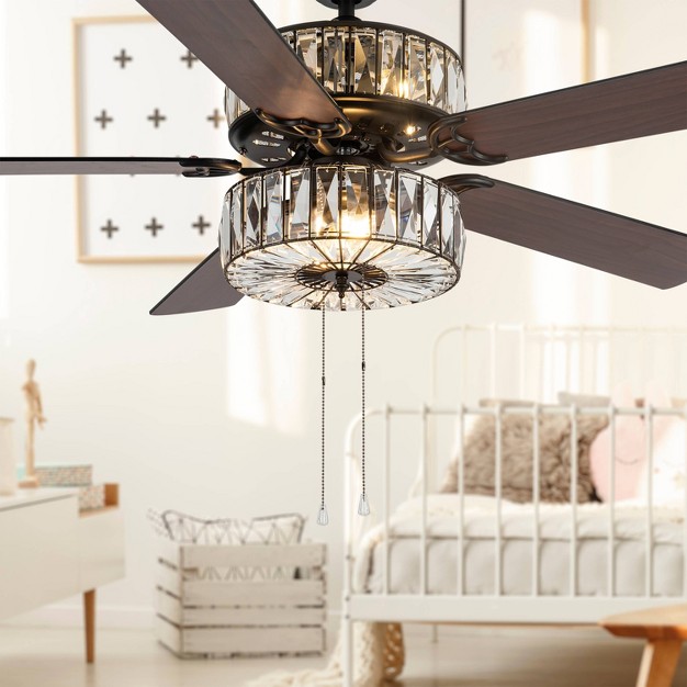 Led Caged Crystal Lighted Ceiling Fan River Of Goods