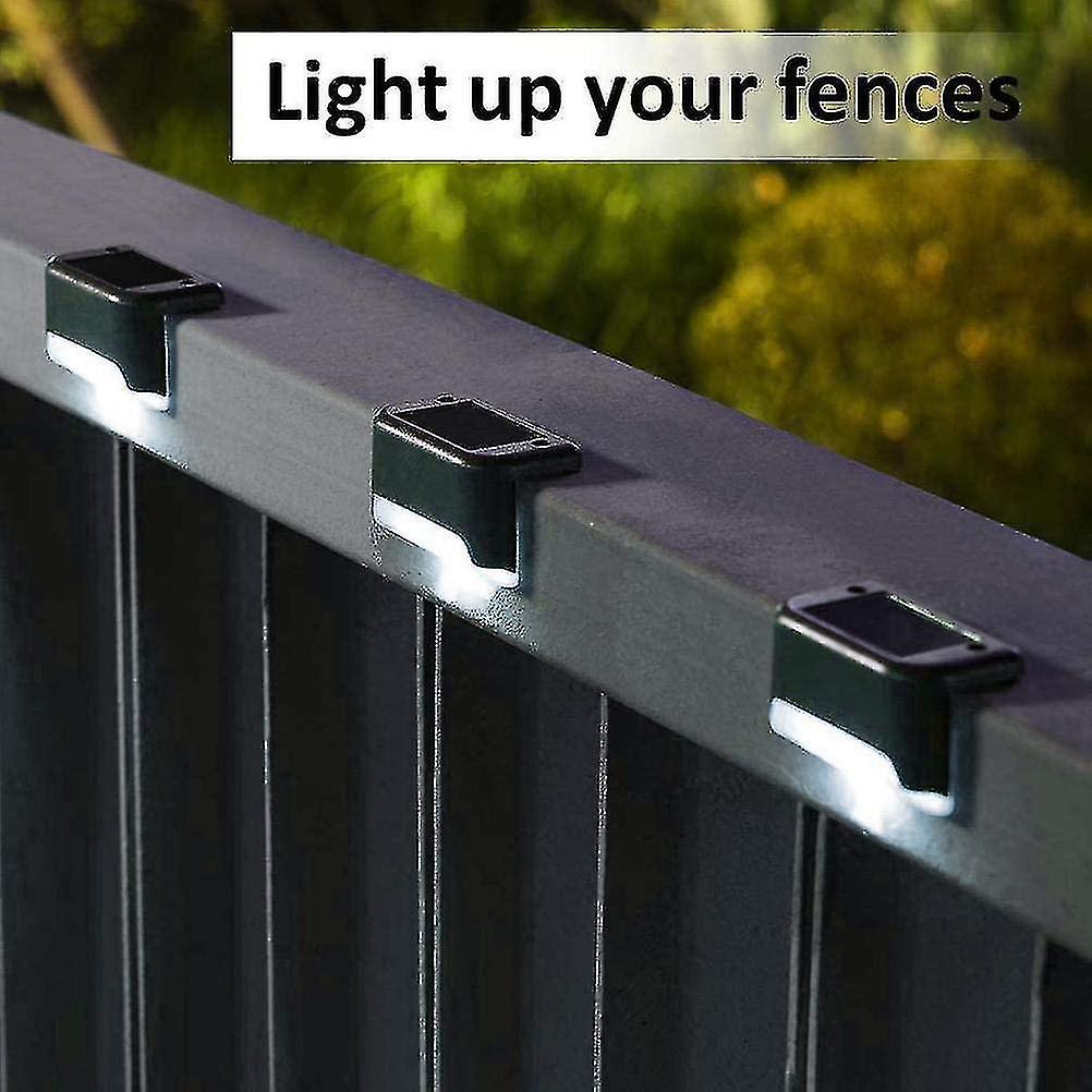 Waterproof Solar Fence Light， Solar Deck Light， Stair Light， Ip65 Led Solar Garden Lights For Patio Stair Fences (warm Light-black， 12 Pcs)