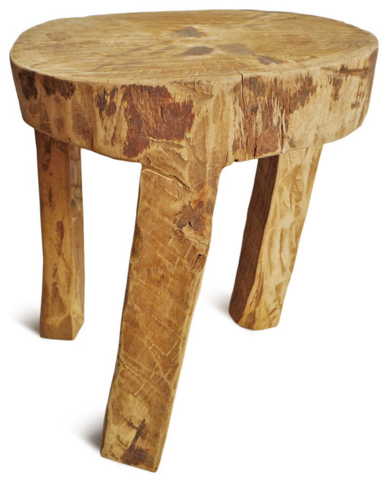 Rustic Naga Three Leg Wood Table 7   Rustic   Side Tables And End Tables   by Design Mix Furniture  Houzz