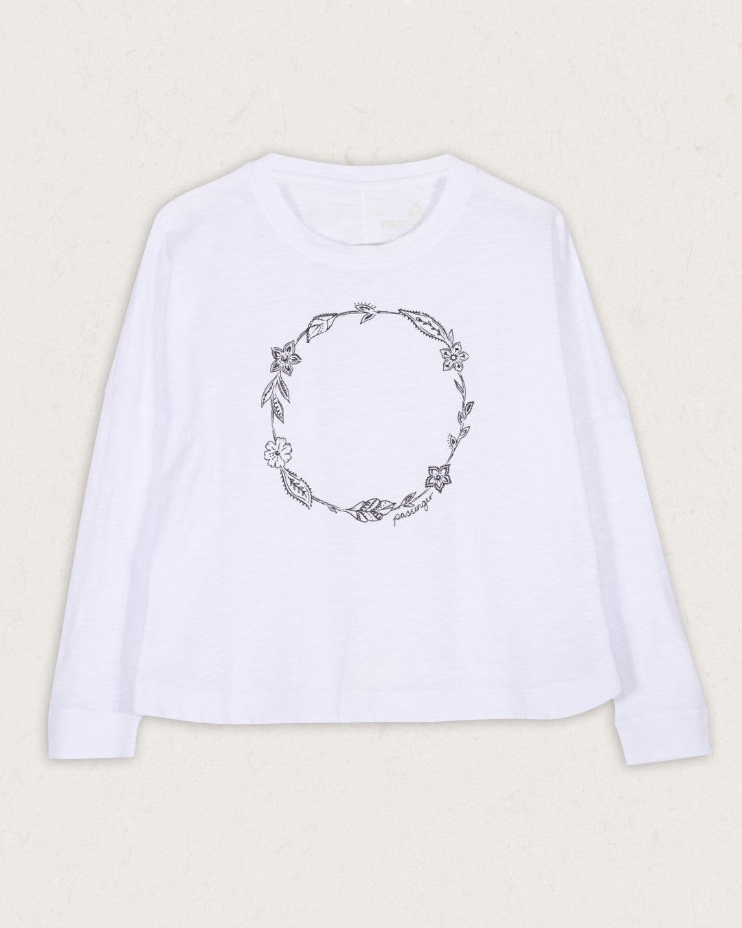 Daisy Chain Recycled Cotton LS T-Shirt - White