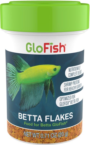 GloFish Betta Flakes Fish Food， 0.71-oz pouch