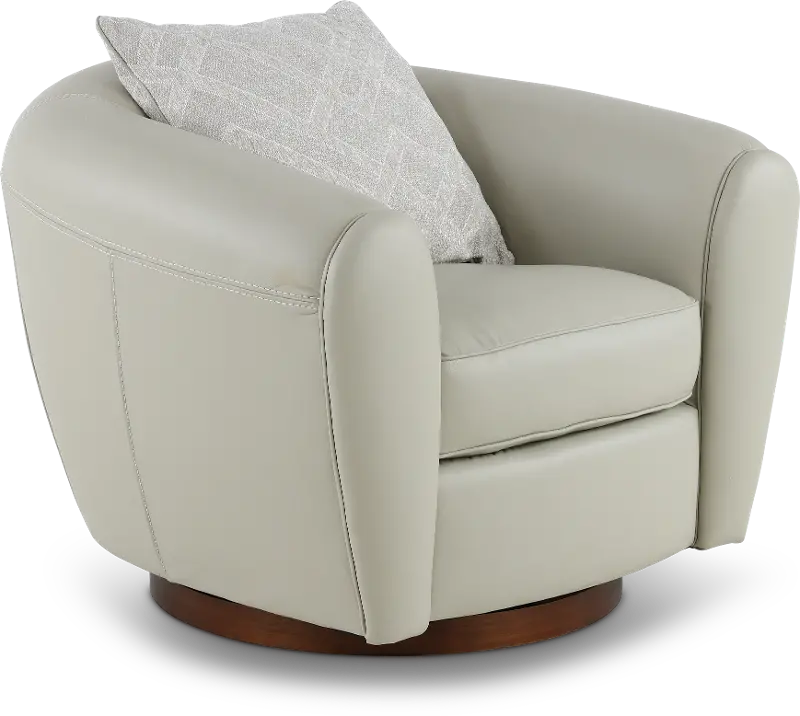 Bali Gray Leather Swivel Chair