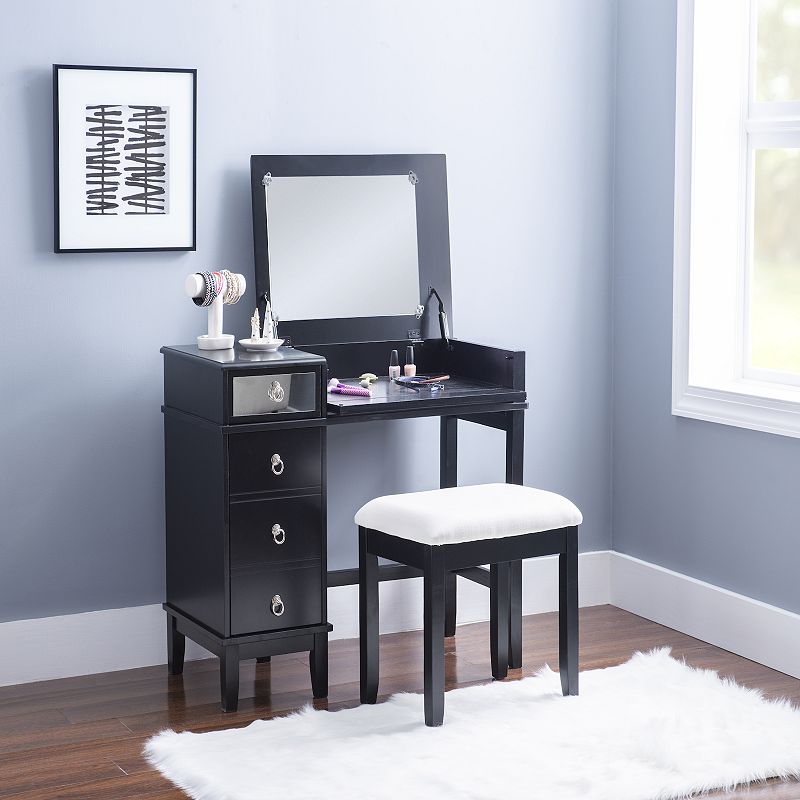 Linon Eva Vanity Table and Stool 2-piece Set