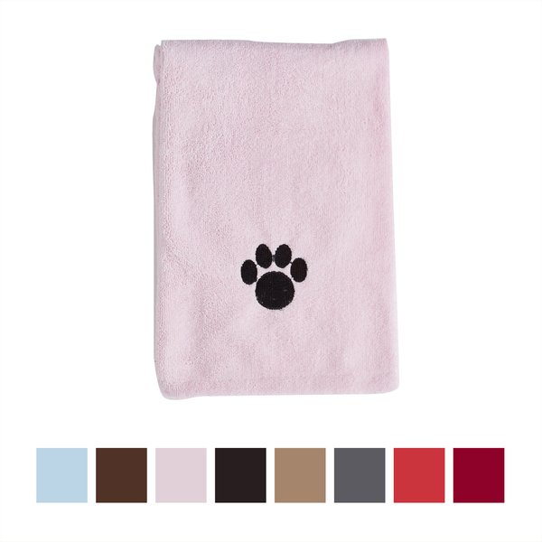 Bone Dry Embroidered Paw Print Microfiber Bath Towel