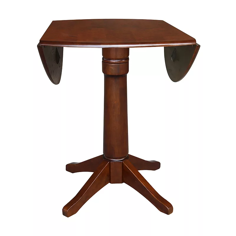 International Concepts Dual Drop Leaf Round Pedestal Dining Table