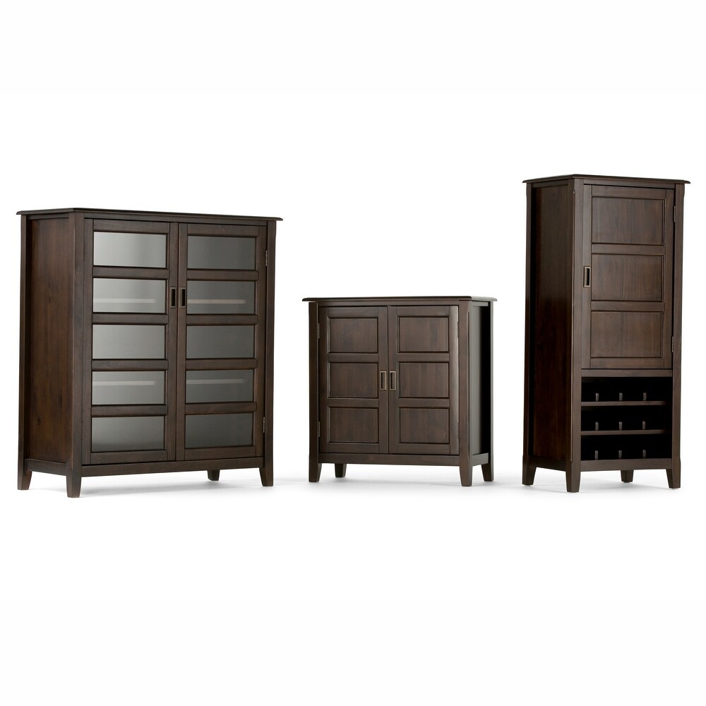 WYNDENHALL Portland SOLID WOOD 40 inch Wide Transitional Medium Storage Cabinet in Mahogany Brown   40\