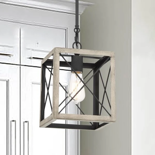 Acroma 1 Light 8In Linear Modern Farmhouse Rectangle Chandelier-UL Certified - N/A Shopping - The Best Deals on Chandeliers
