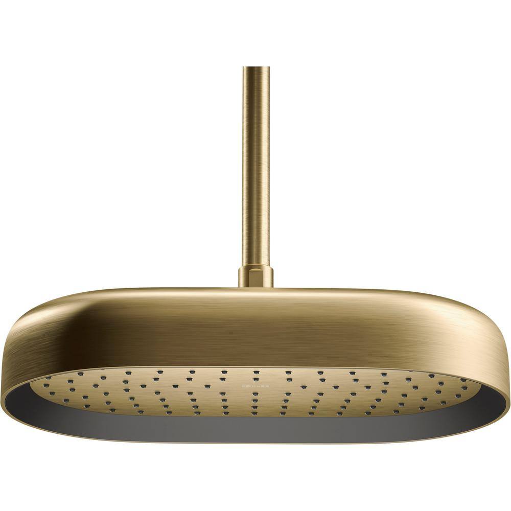 KOHLER Statement 1-Spray Patterns with 2.5 GPM 12 in. Wall Mount Fixed Shower Head in Vibrant Brushed Moderne Brass 26294-2MB