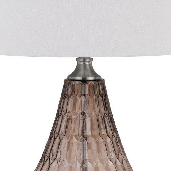 Benjara BM272317 31 Inch Glass Table Lamp with Dim...