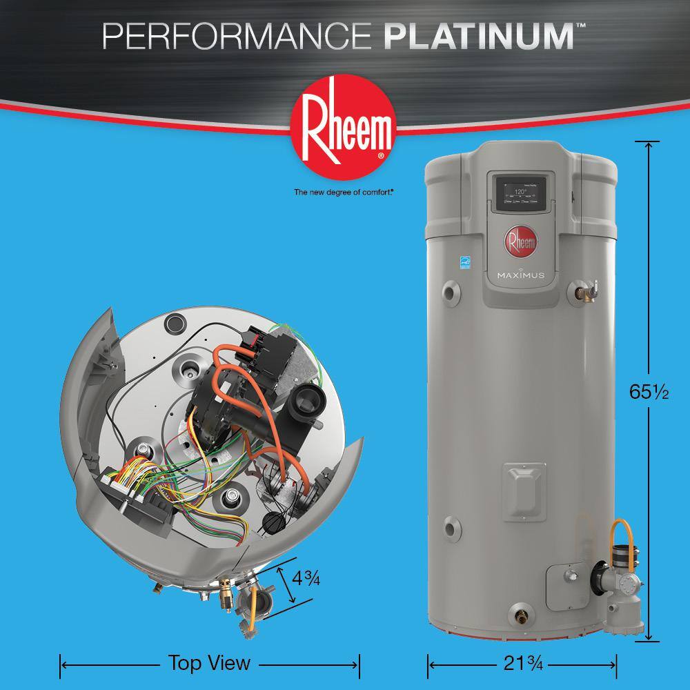 Rheem Maximus Super High Efficiency 50-Gal. Tall 12-Year 76000 BTU Natural Gas Tank Water Heater XG50T12UHN76U0