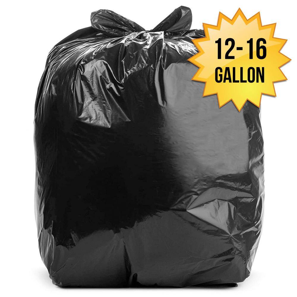 Aluf Plastics 12-16 Gal. 1.25 Mil (eq) Black Trash Can Liners 24 in. x 33 in. Pack of 250 for Contractor and Industrial CXP-2433X