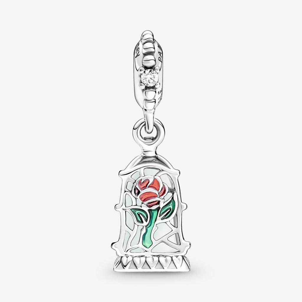 PANDORA  Disney Beauty and the Beast Enchanted Rose Dangle Charm