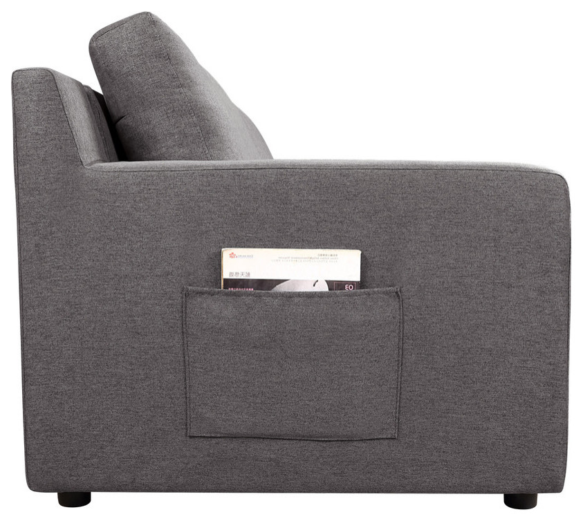 Waylon Gray Linen 7 Seater Sectional Sofa with Storage Ottomans and Pockets   Transitional   Sectional Sofas   by Lilola Home  Houzz