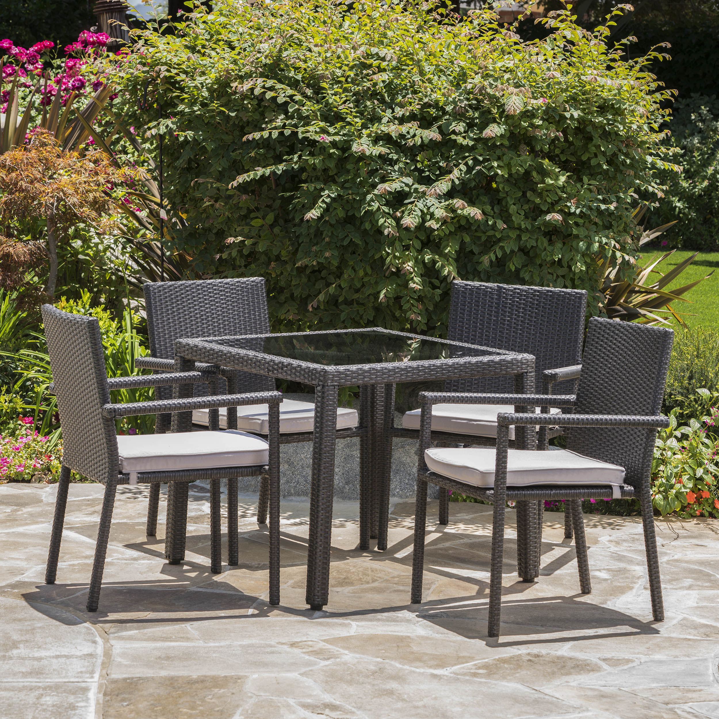 San Tropez Outdoor 5 Piece Dining Set with Water Resistant Cushions