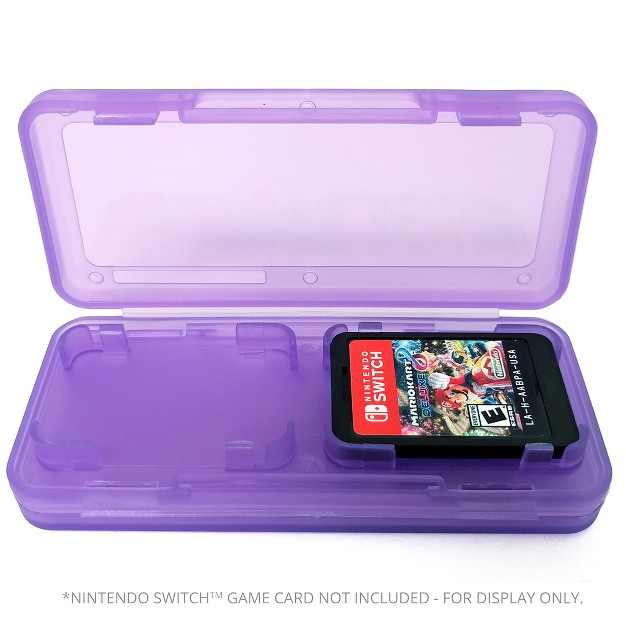 Unique Bargains For  Switch Game Card Hard Plastic Storage Protector Case Holds Accessories 4 Purple