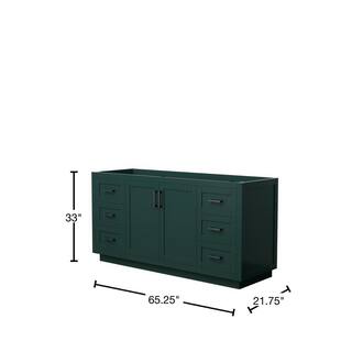 Wyndham Collection Miranda 65.25 in. W x 21.75 in. D x 33 in. H Single Bath Vanity Cabinet without Top in Green WCF292966SGKCXSXXMXX