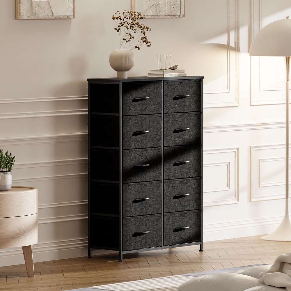 10 Drawers Vertical Dresser Storage Tower Organizer Unit for Bedroom