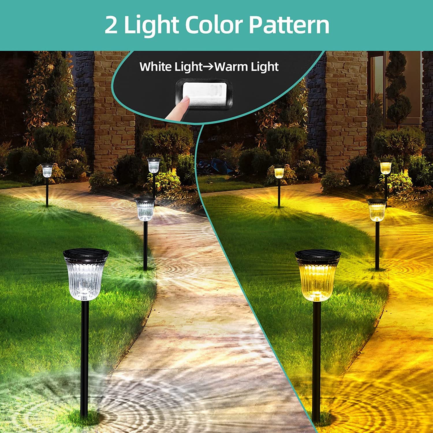 Oshine 4 Pack Solar Pathway Lights Outdoor 200 Lumens LED Landscape Path Lights Solar Walkway Back Yard Lights 12Hrs Long Lasting IP65 Waterproof for Garden Lawn Patio (Warm/White Light)