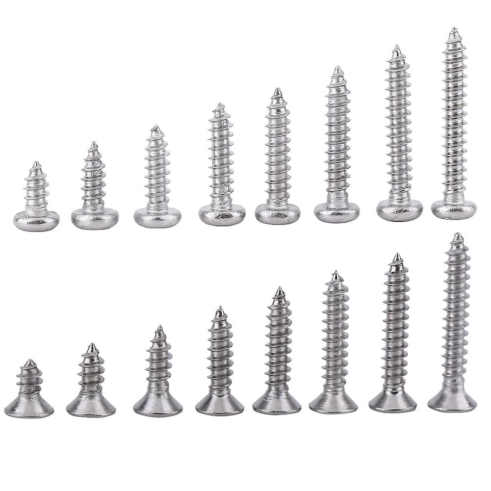 200 Pack M3 Pan/flat Head Screw Stainless Steel Self  Tapping Screw Assortment Kit[]