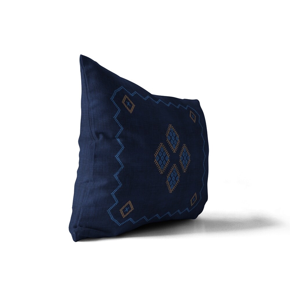 KILIM NAVY IndoorOutdoor Pillow By Becky Bailey