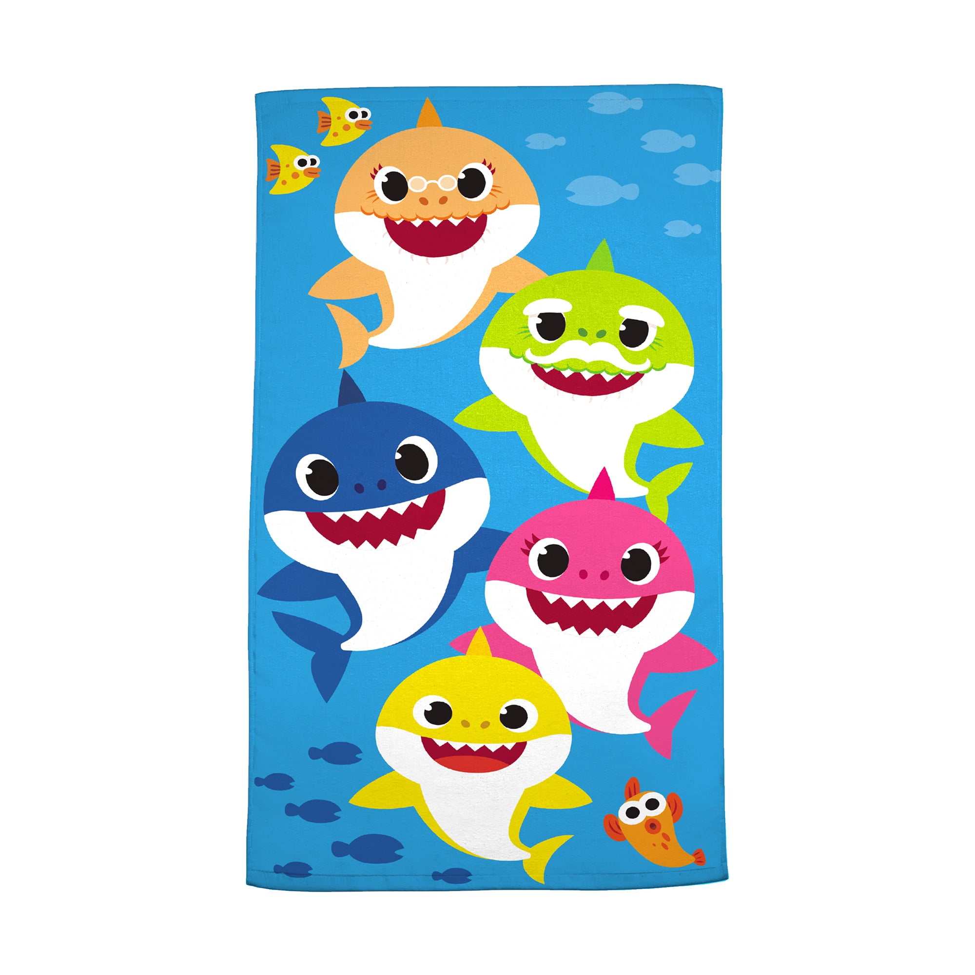 Baby Shark Kids Bath Towel and Wash Cloth， 2-Piece Set， Cotton， Blue， Nickelodeon