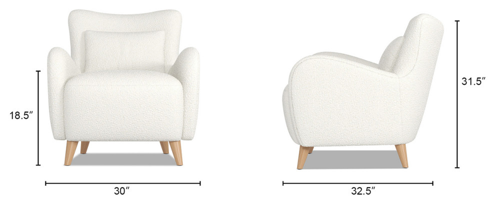 Lune Curved Arm Accent Chair with Lumbar Pillow   Midcentury   Armchairs And Accent Chairs   by Jennifer Taylor Home  Houzz