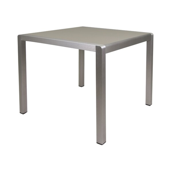 Outdoor Dining Table Anodized Aluminum Tempered Glass Table Top Square