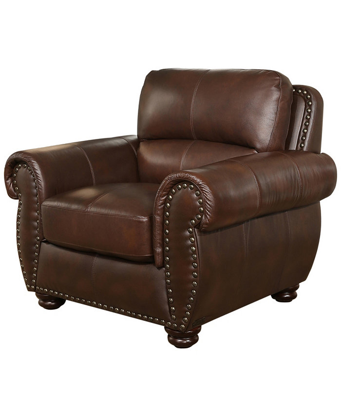 Abbyson Living Arther 43 Leather Traditional Armchair