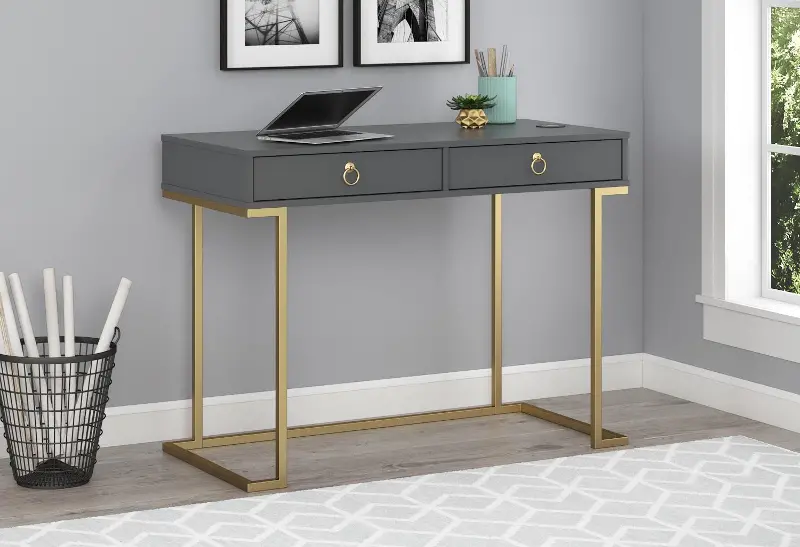 Serenity Contemporary Graphite Gray Computer Desk