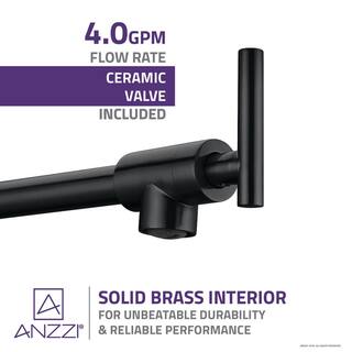 ANZZI Braccia Series 24 in. Wall Mounted Pot Filler in Gunmetal Black KF-AZ258GB