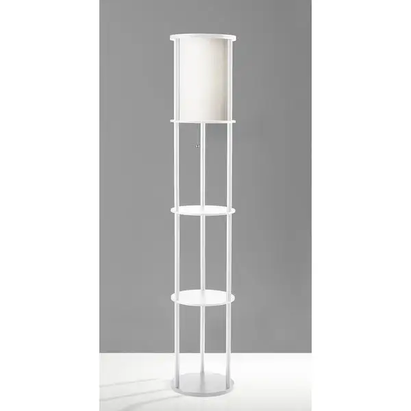 Adesso 62-inch Round Stewart Shelf Floor Lamp