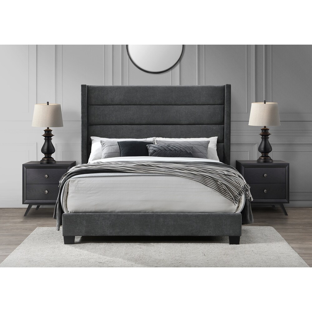 George Upholstered Wingback Platform Bed