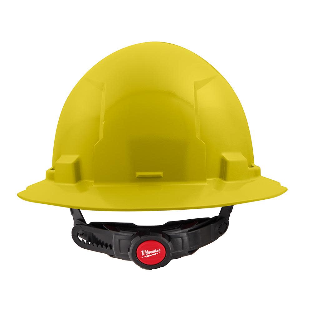 Milwaukee Yellow Full Brim Hard Hat with 6pt Ratcheting Suspension Type 1 Class E