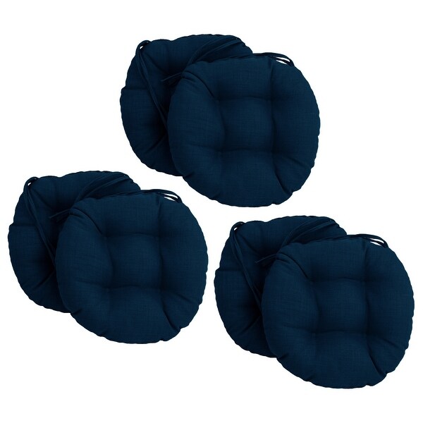 16-inch Round Tufted Indoor/ Outdoor Chair Cushions (Set of 6)