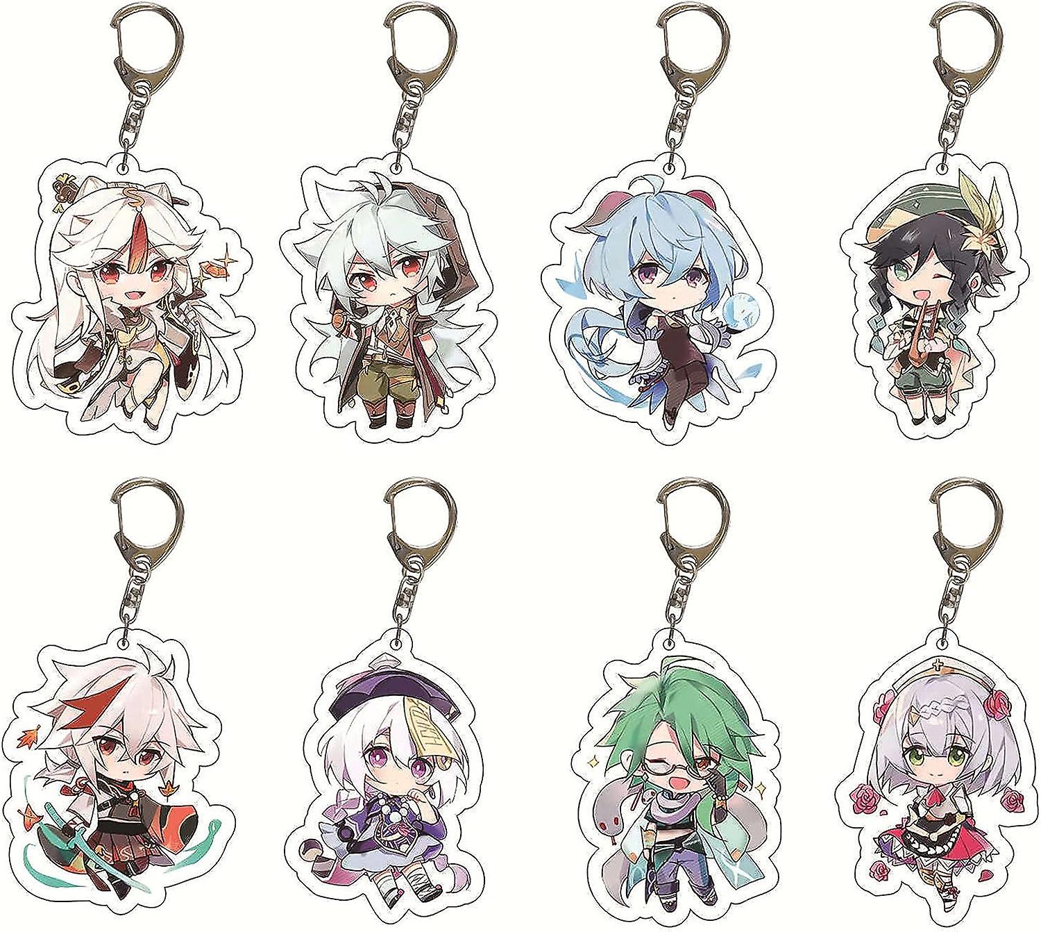 Genshin Impact Keychain Set， Genshin Keychains 29 Pack Genshin Acrylic Keychain Figure Cute Feature Design Acrylic Keyring Exquisite Anime Keychains G