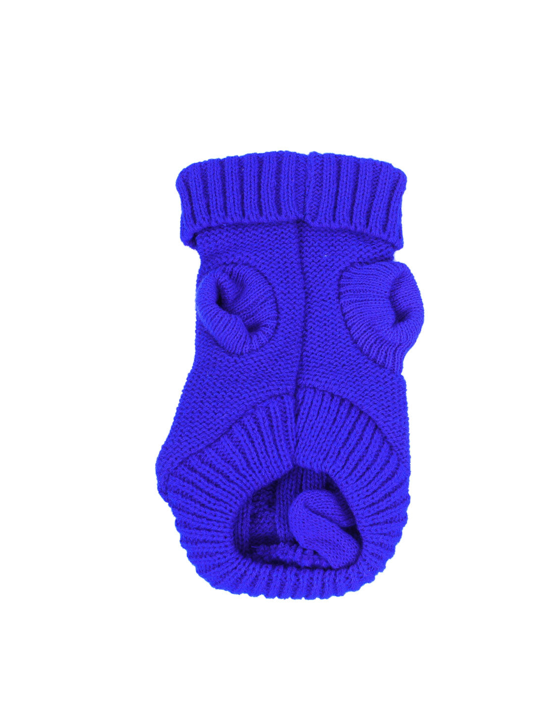 Pet Dog Sweater Breathable Knitwear Ribbed Cuff Turtleneck Clothes Royal Blue XXS for Small Dog