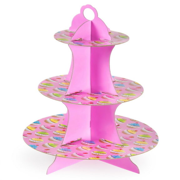 Brybelly Pink 3 Tier Cupcake Stand  14in Tall by 1...