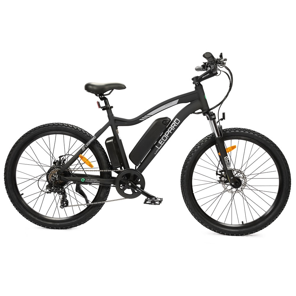 Ecotric Leopard Long Distance All Terrain Anti Slip Tires Electric Mountain Bike - Suspension w/ Ultimate Comfort,  500W Brushless Motor Makes Long Lifespan - For Commuter, Trails, and Leisure Riders