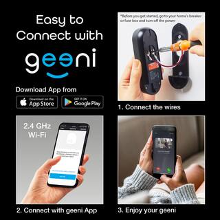 Geeni Wired 1080P HD Wi-Fi Video Wired Smart Door Bell Camera Smart Home Works with Alexa GNC-CW025-101