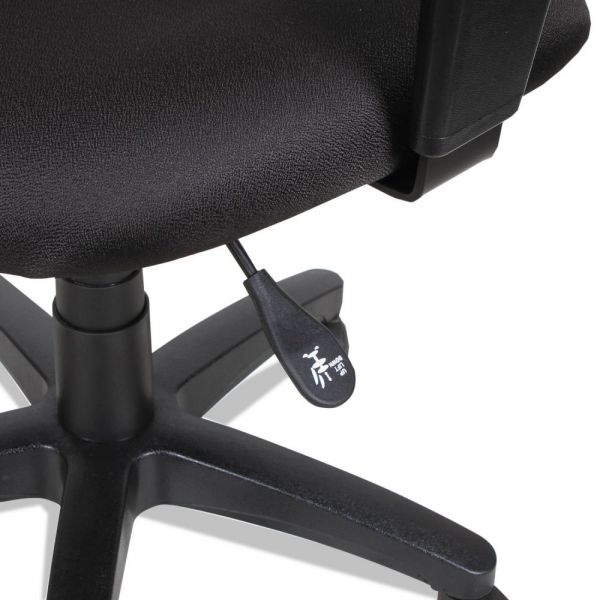 Alera Essentia Series Swivel Task Chair with Adjustable Arms， Supports up to 250 lbs.， Black Seat/Black Back， Black Base