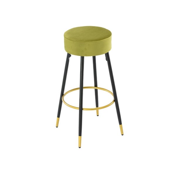 30.11 in. Set of 2 Metal Frame Bar Stool with Velvet Seat